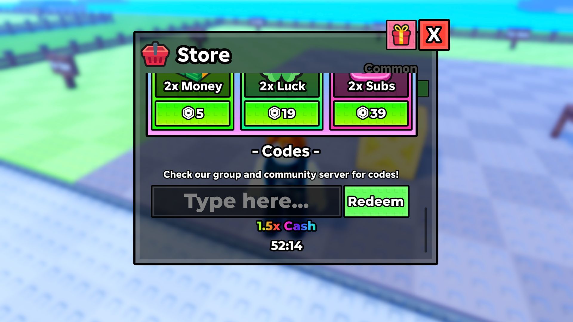 Codes box inside the Stream A Cheese Pull Store