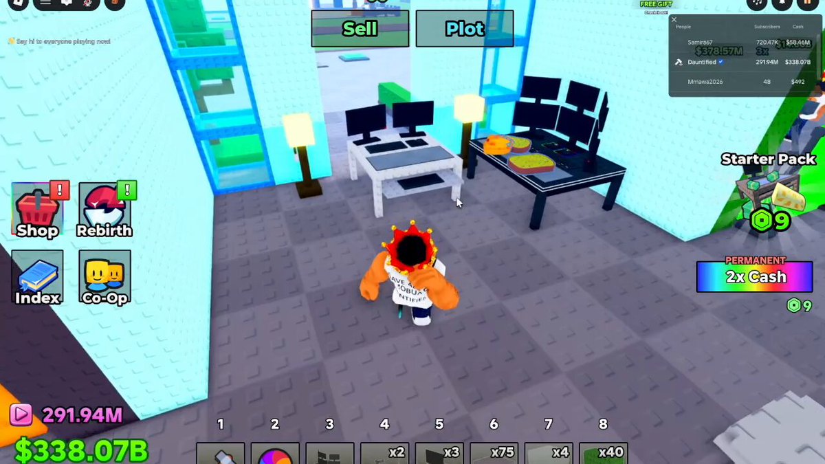 In-game Stream A Cheese Pull studio with desks and HUD buttons